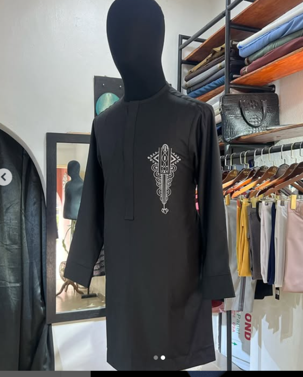 Black Embroidered Kaftan – Bold. Refined. Royal. - Image 2