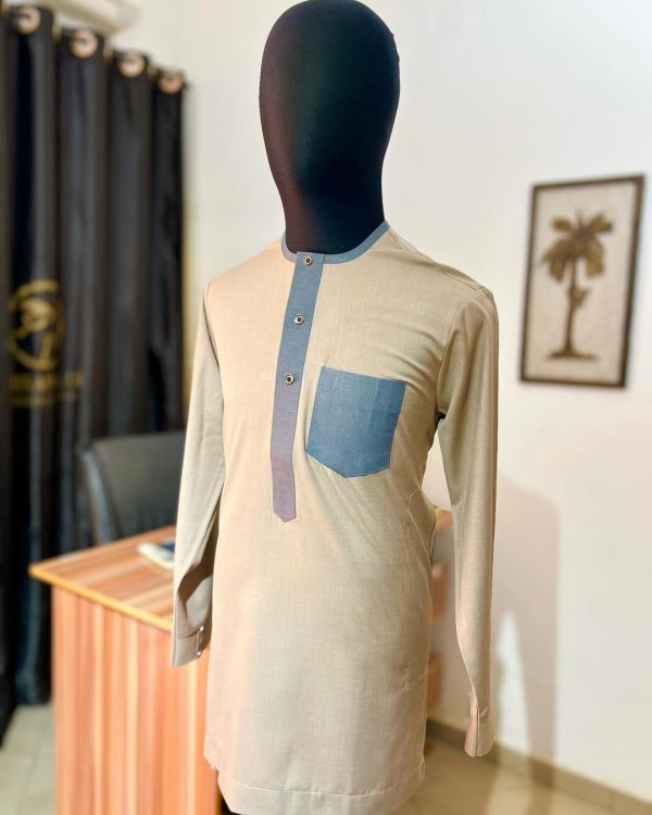 Two-Tone Signature Kaftan – Bold Elegance, Refined Simplicity
