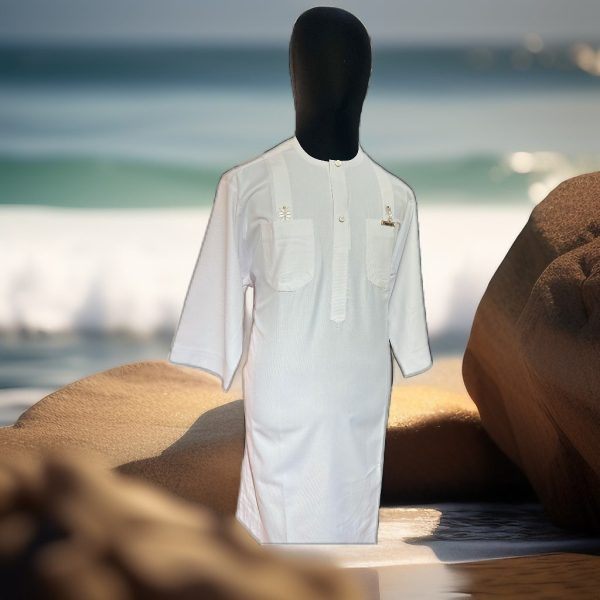 White Embroidered Kaftan – Pure Elegance, Majestic Detail