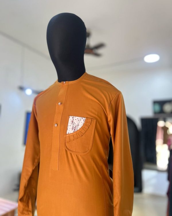 Brown Embroidered Kaftan – Rooted in Royalty, Styled with Grace - Image 3