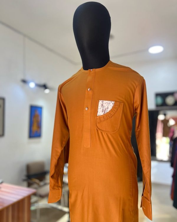 Brown Embroidered Kaftan – Rooted in Royalty, Styled with Grace