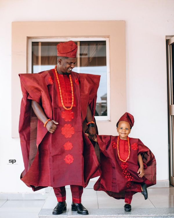 The WINE Aso Oke Agbada by Docfits.”